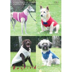 Hayfield Aran with Wool Dog Coat Pattern 7261
