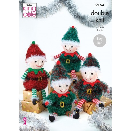 King Cole Tinsel Christmas pattern - Elves  9164