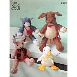 King Cole Animal Knitting Pattern 3000