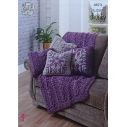 King Cole Super Chunky Cushion and Throw Pattern 4873