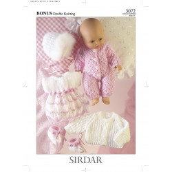 Sirdar Dolls Clothes Pattern 3072