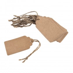 12 x Scalloped Tags 3.9 x7cm - Natural