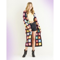 Sirdar Ladies COAT'CHELLA JACKET Crochetedm Granny Square Pattern DK 10525