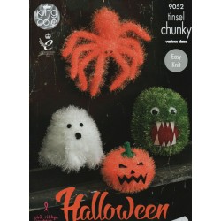 King Cole Tinsel Halloween Pattern - Tarantula, Pumpkin, Ghost, Monster 9052