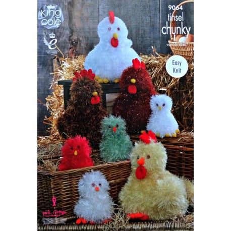 King Cole Tinsel Hen and Chicken Pattern 9064