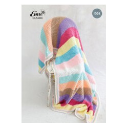 Emu Ten Ball Candy Stripe Knitted Blanket Pattern 1026