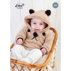 Emu Baby Teddy Bear Hoodie Knitting  Pattern 1001