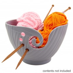 Knitting Yarn Bowl - Cool Grey