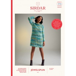 Sirdar Jewelspun Aran Ladies CROCHET Dress Pattern 10726