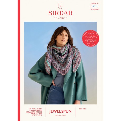 Sirdar Chunky Knitted Shawl Pattern 10711