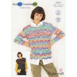 Stylecraft Ladies DK Jumper & Slipover Knitting Pattern 10037