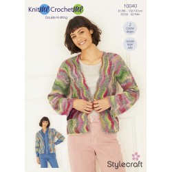 Stylecraft Ladies Crochet DK Cardigan Pattern 10040