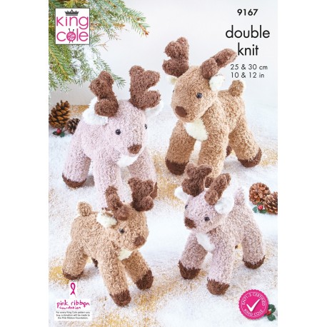 King Cole Christmas Reindeer in Truffle yarn Pattern - 9167