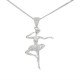 Silver Clear CZ Ballerina Pendant Necklace