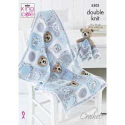 King Cole Baby Blanket Crochet Pattern 5503