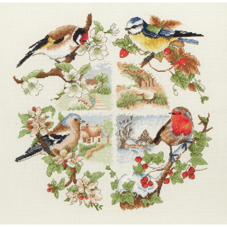 Cross Stitch Kit: Birds & Seasons