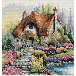 Cross Stitch Kit: Lakeside Cottage