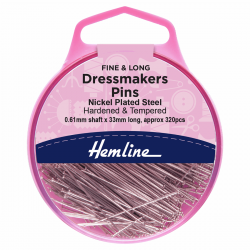 Fine Dressmakers Pins: Nickel - 33mm, 320pcs