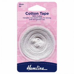 Cotton Tape - White 25mm