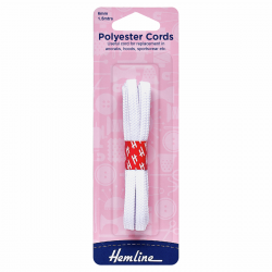 Polyester Cord: White - 1.5m x 6mm