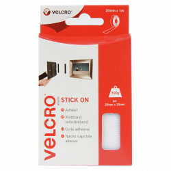 Velcro - Stick on - White  1m x 20mm
