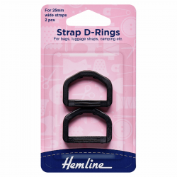 Strap D Rings: Black: 25mm