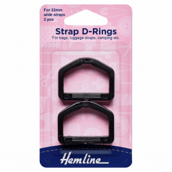Strap D Rings: Black: 32mm