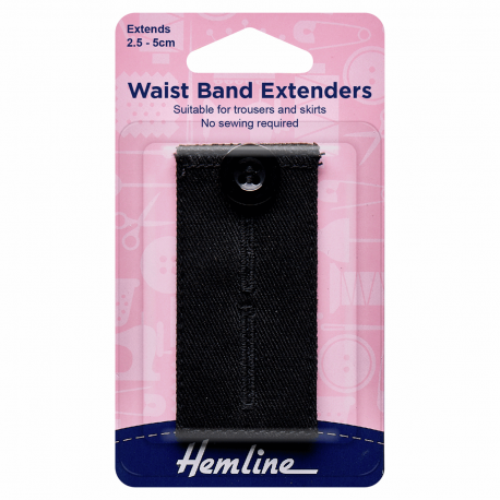 Waistband Extender with Buttons - Black