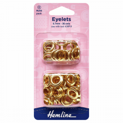Eyelets Refill Pack: Gold/Brass - 8.7mm