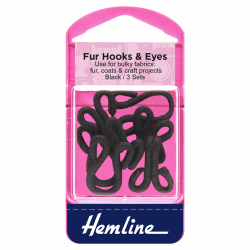 Large Black Fur Hooks/Eyes