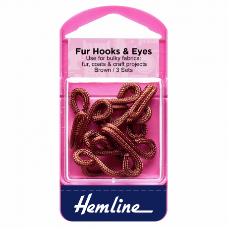 Large Brown Fur Hooks/Eyes