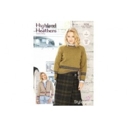 Stylecraft Highland Heathers Ladies Sweater & Cardigan Pattern 9794