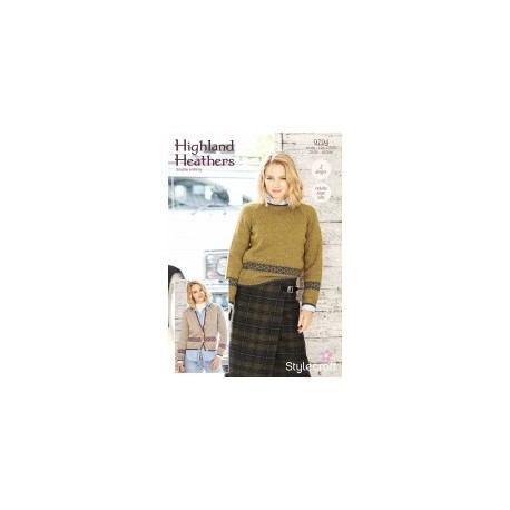 Stylecraft Highland Heathers Ladies Sweater & Cardigan Pattern 9794