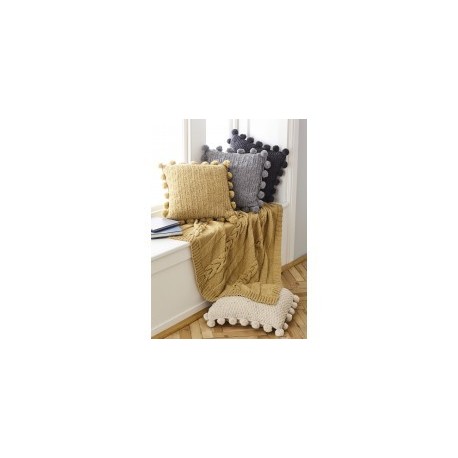 King Cole Aran Pom Pom Cushion & Blanket Pattern 5661