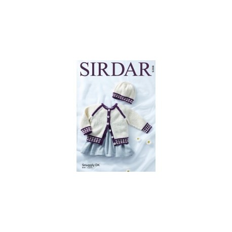 Sirdar Snuggly DK Baby Pattern 5288 Girls Cardigan & Hat