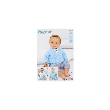 Stylecraft Wondersoft Baby Cardigan Pattern 9478