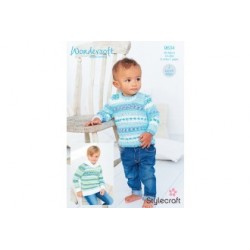 Stylecraft Wondersoft Baby Boys Sweater Pattern 9634