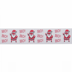 Father Christmas HO HO HO Ribbon 15mm