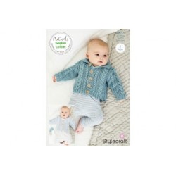 Stylecraft Bamboo & Cotton Baby Cardigan Pattern 9833