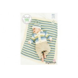 Stylecraft Bamboo & Cotton Baby Cardigan Pattern 9831