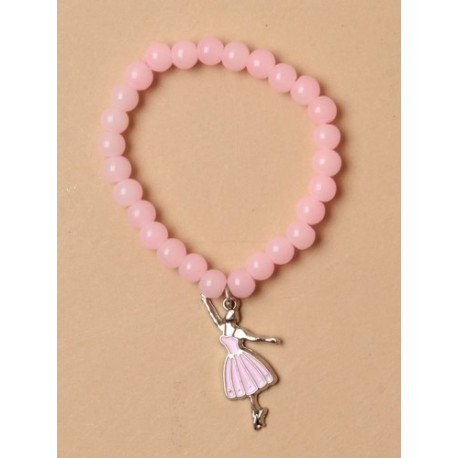 Molly & Rose Pink Bead Ballerina Bracelet