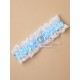 Molly & Rose Blue Ribbon Garter with Silver Heart