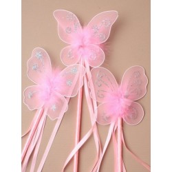 Molly & Rose Pink Ribbon Wrapped Wand with Butterfly