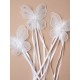 Molly & Rose White Ribbon wrapped wand with Butterfly