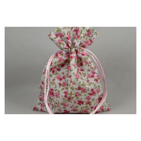 Pretty Pink Floral Drawstring Gift Bags