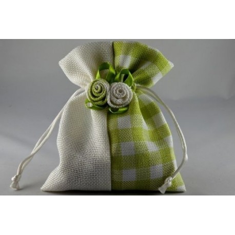 Gingham Gift Bags with Flowers