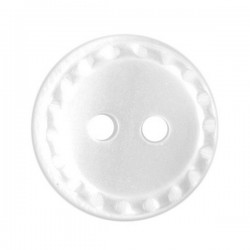 Polyester  2 hole Button Size: 11mm - White