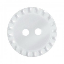 Polyester  2 hole Button Size: 15mm - White