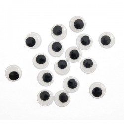 Toy Eyes: Googly: Glue-On: 7mm: Black: 30 Pack
