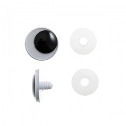 Toy Eyes: Safety Googly: 15mm: Black: 4 Pack
